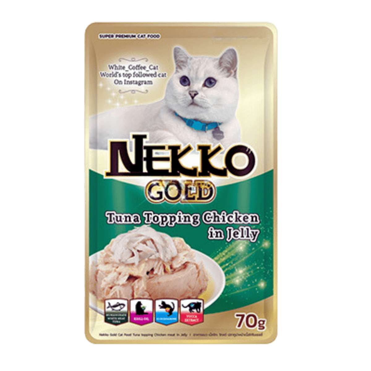 Nekko Gold Pouch Tuna Topping Chicken In Jelly 70g